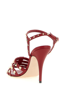 Valentino Rockstud Sandals Red