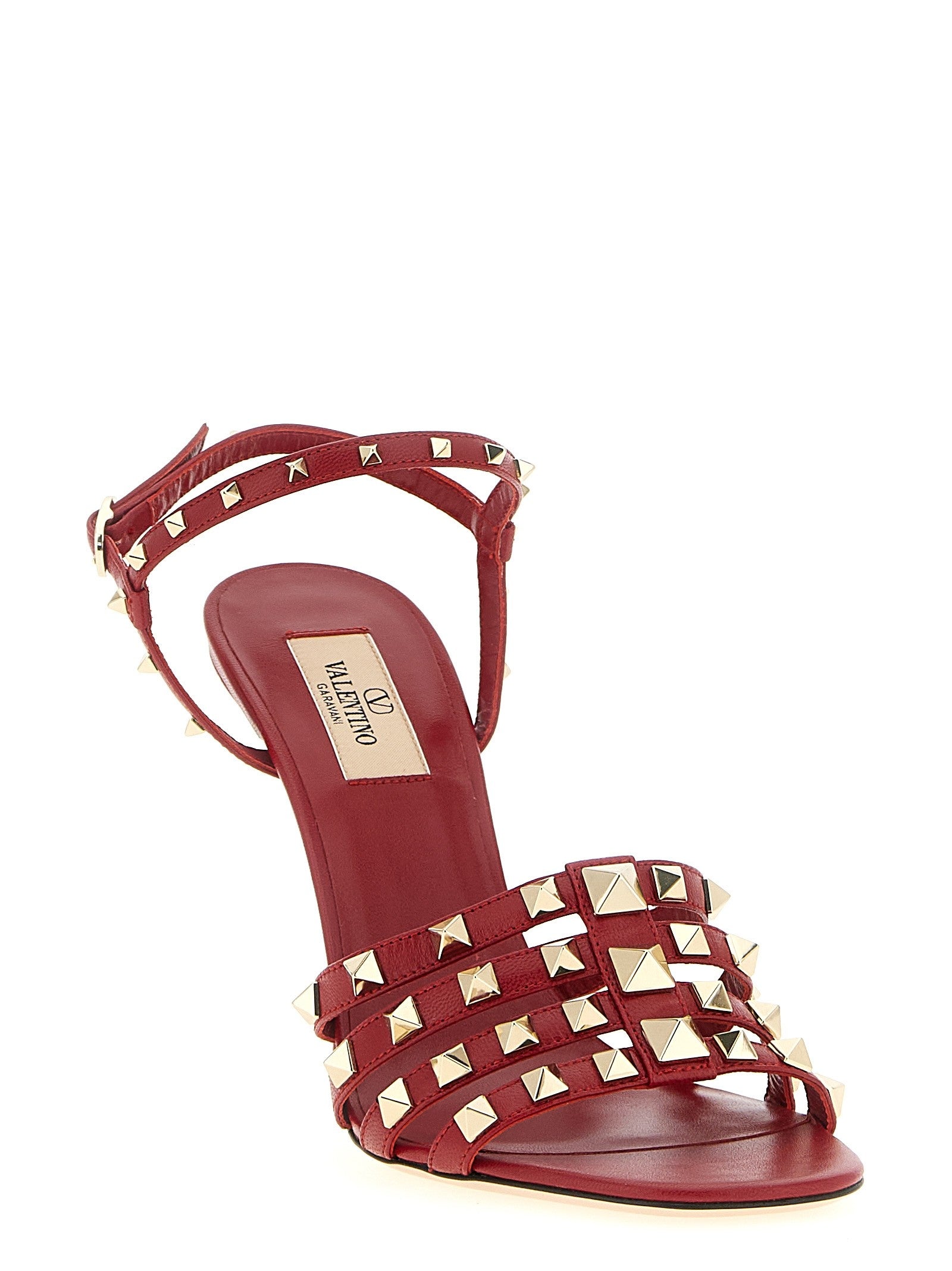 Valentino Rockstud Sandals Red