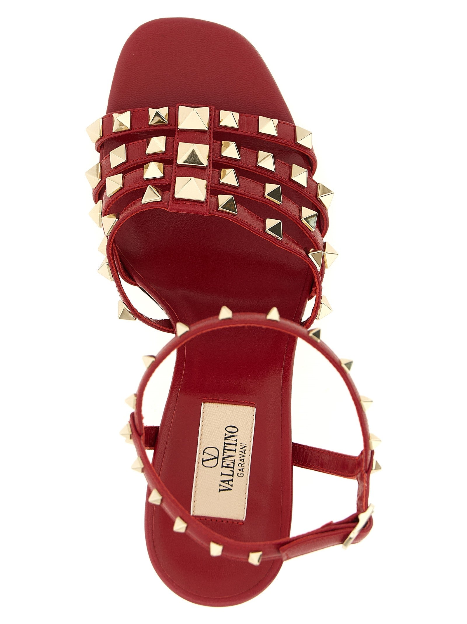 Valentino Rockstud Sandals Red
