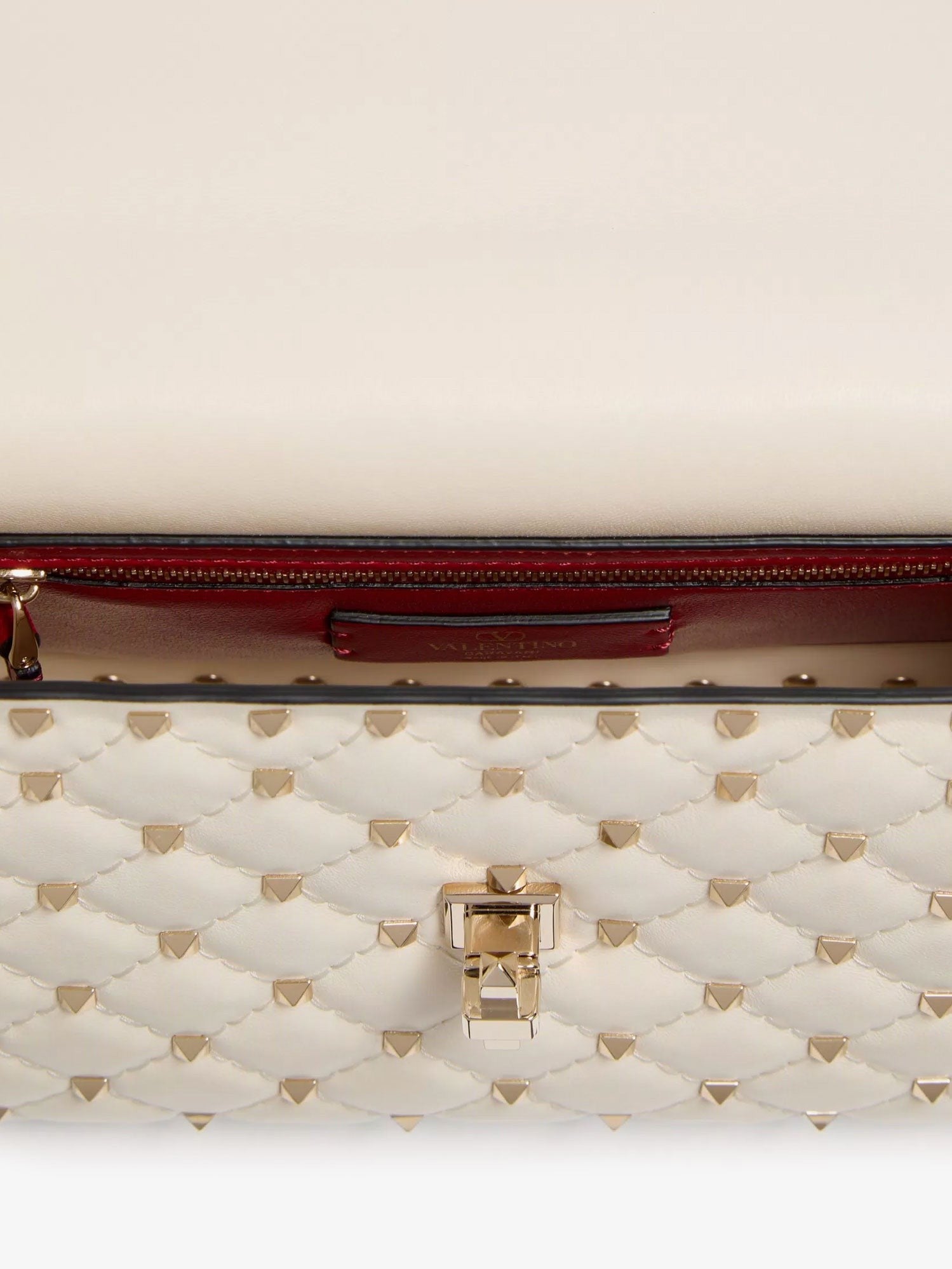 Valentino Women's Rockstud Spike Leather Crossbody Bag White