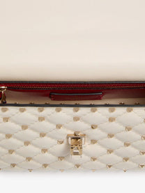 Valentino Women's Rockstud Spike Leather Crossbody Bag White