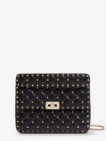 Valentino Women's Rockstud Spike Leather Crossbody Bag Black