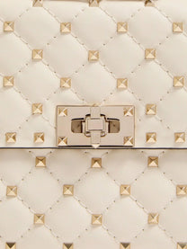 Valentino Women's Rockstud Spike Leather Crossbody Bag White