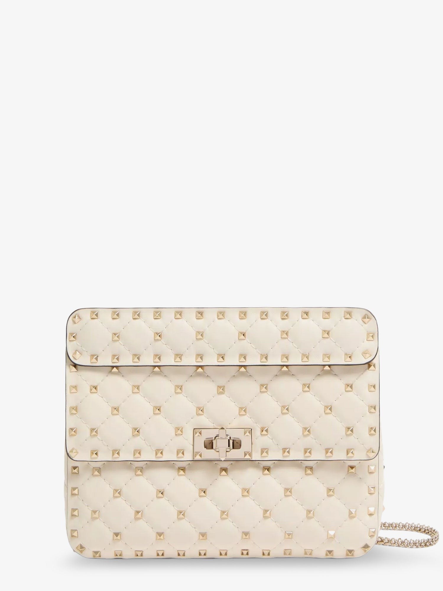 Valentino Women's Rockstud Spike Leather Crossbody Bag White