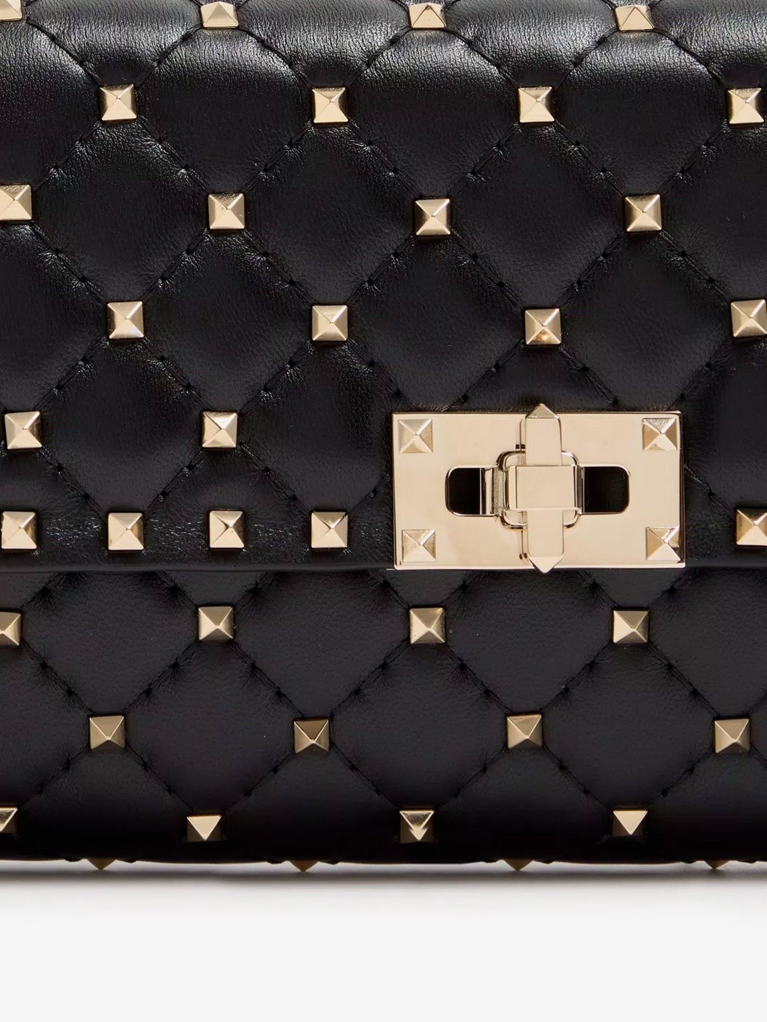 Valentino Women's Rockstud Spike Leather Crossbody Bag Black