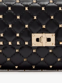 Valentino Women's Rockstud Spike Leather Crossbody Bag Black