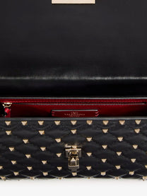 Valentino Women's Rockstud Spike Leather Crossbody Bag Black