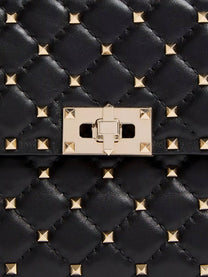 Valentino Women's Rockstud Spike Leather Crossbody Bag Black