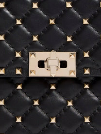 Valentino Women's Rockstud Spike Leather Crossbody Bag Black