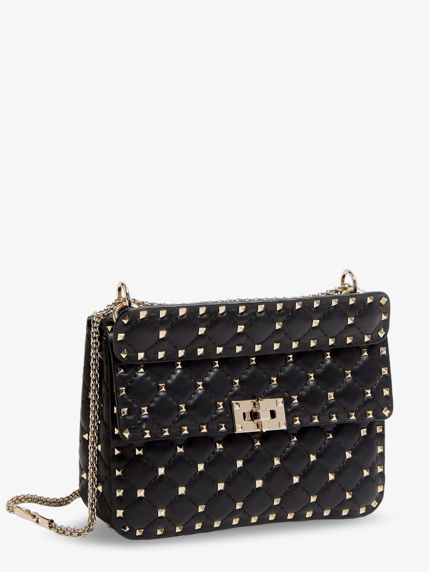 Valentino Women's Rockstud Spike Leather Crossbody Bag Black