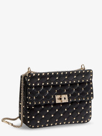 Valentino Women's Rockstud Spike Leather Crossbody Bag Black