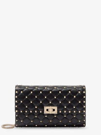 Valentino Women's Rockstud Spike Leather Crossbody Bag Black