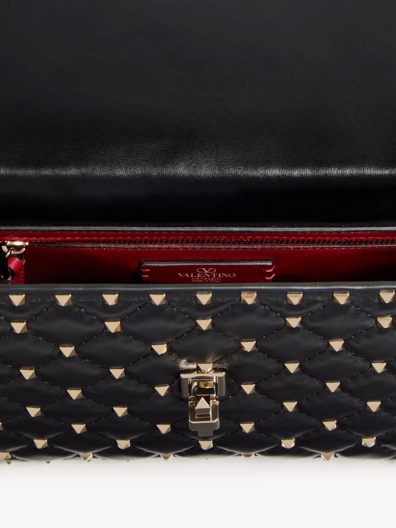 Valentino Women's Rockstud Spike Leather Crossbody Bag Black