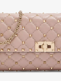 Valentino Women's Rockstud Spike Leather Crossbody Pink