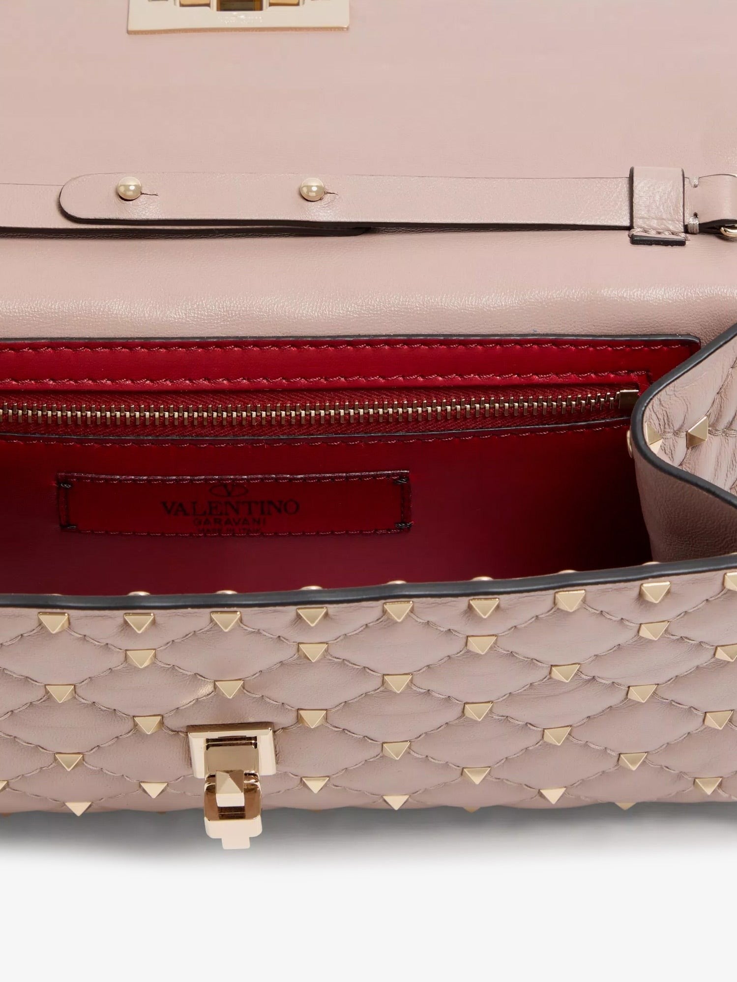 Valentino Women's Rockstud Spike Leather Crossbody Pink