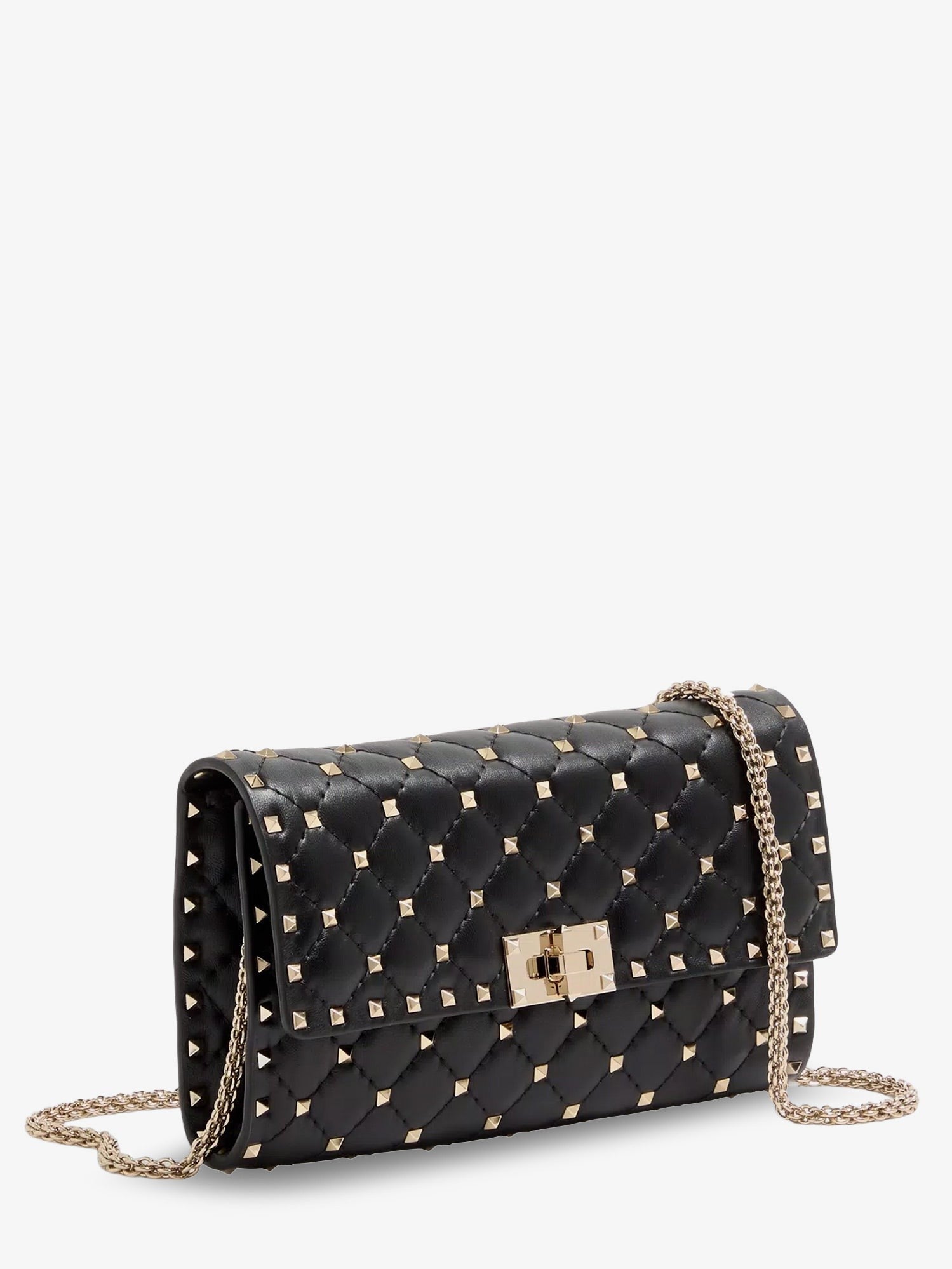 Valentino Women's Rockstud Spike Leather Shoulder Bag Black