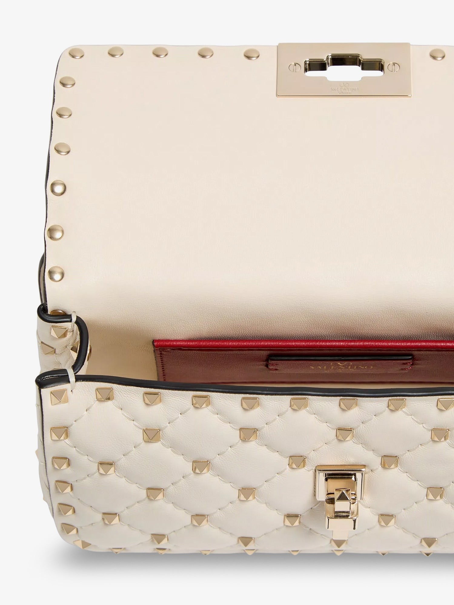 Valentino Women's Rockstud Spike Leather Shoulder Bag White