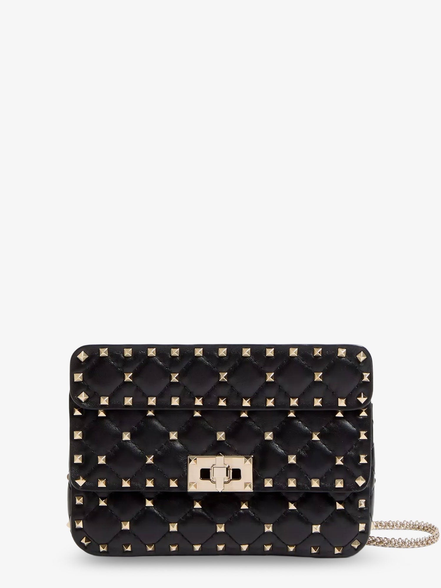 Valentino Women's Rockstud Spike Leather Shoulder Bag Black