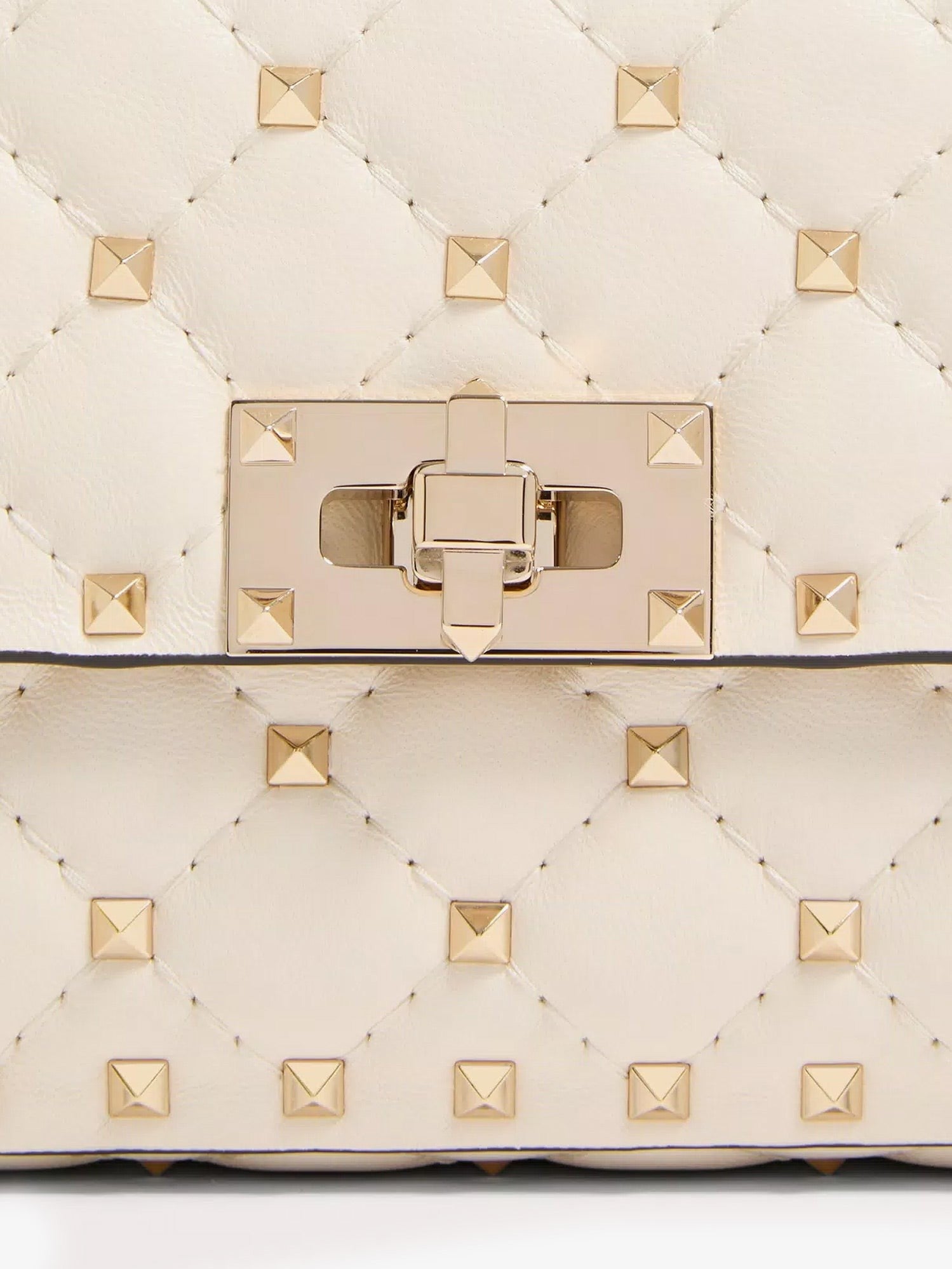 Valentino Women's Rockstud Spike Leather Shoulder Bag White