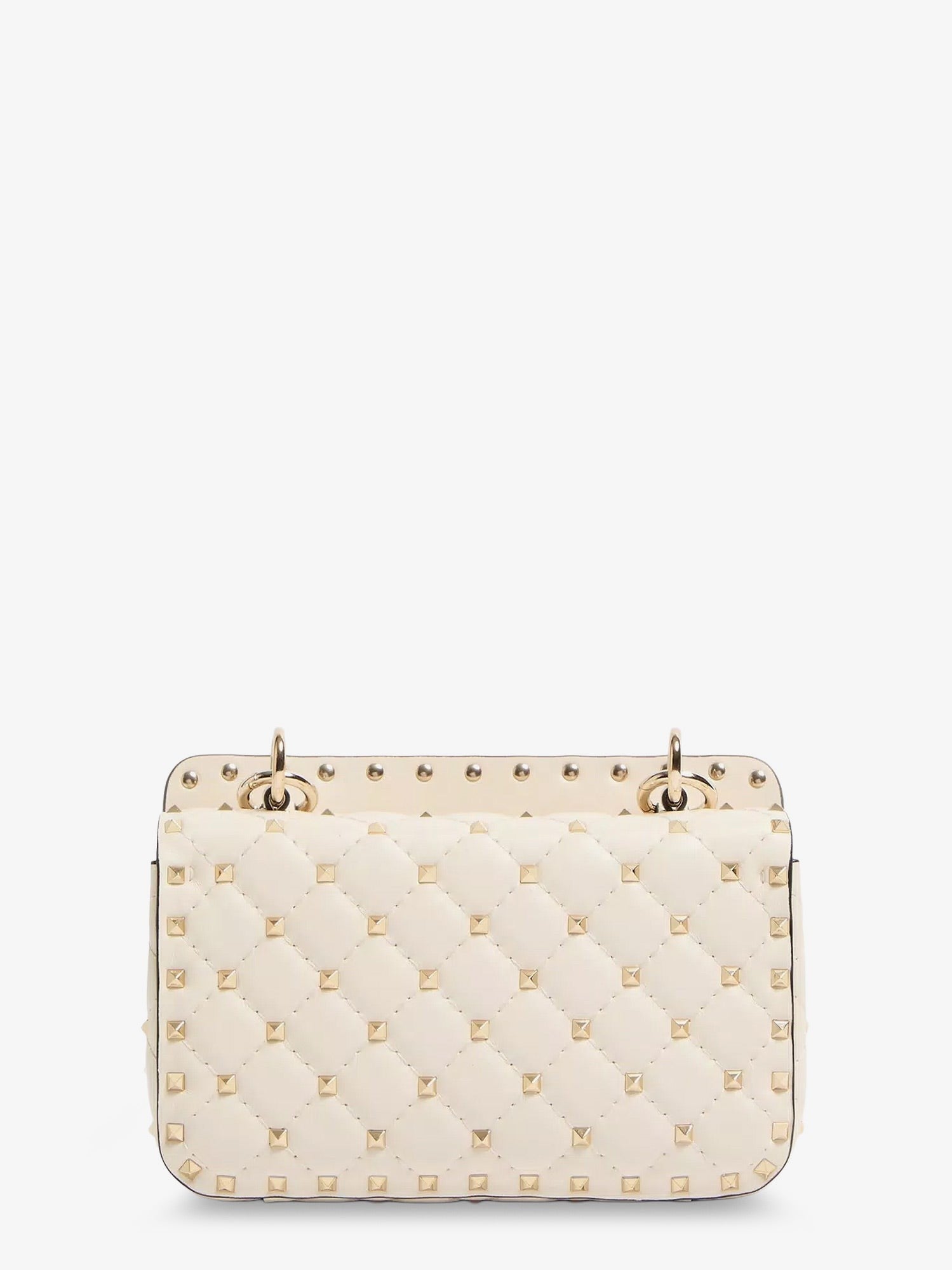 Valentino Women's Rockstud Spike Leather Shoulder Bag White