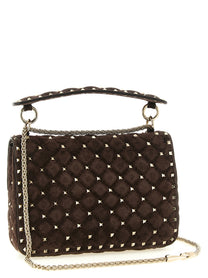 Valentino Rockstud Spike Mediium Crossbody Bag Brown