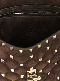 Valentino Rockstud Spike Mediium Crossbody Bag Brown