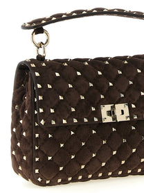 Valentino Rockstud Spike Mediium Crossbody Bag Brown