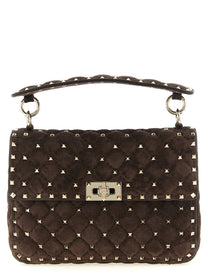 Valentino Rockstud Spike Mediium Crossbody Bag Brown