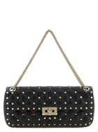 Valentino Rockstud Spike Medium Shoulder Bag Black