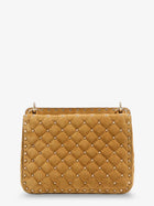 Valentino Women's Rockstud Spike Suede Crossbody Bag Beige, view 2