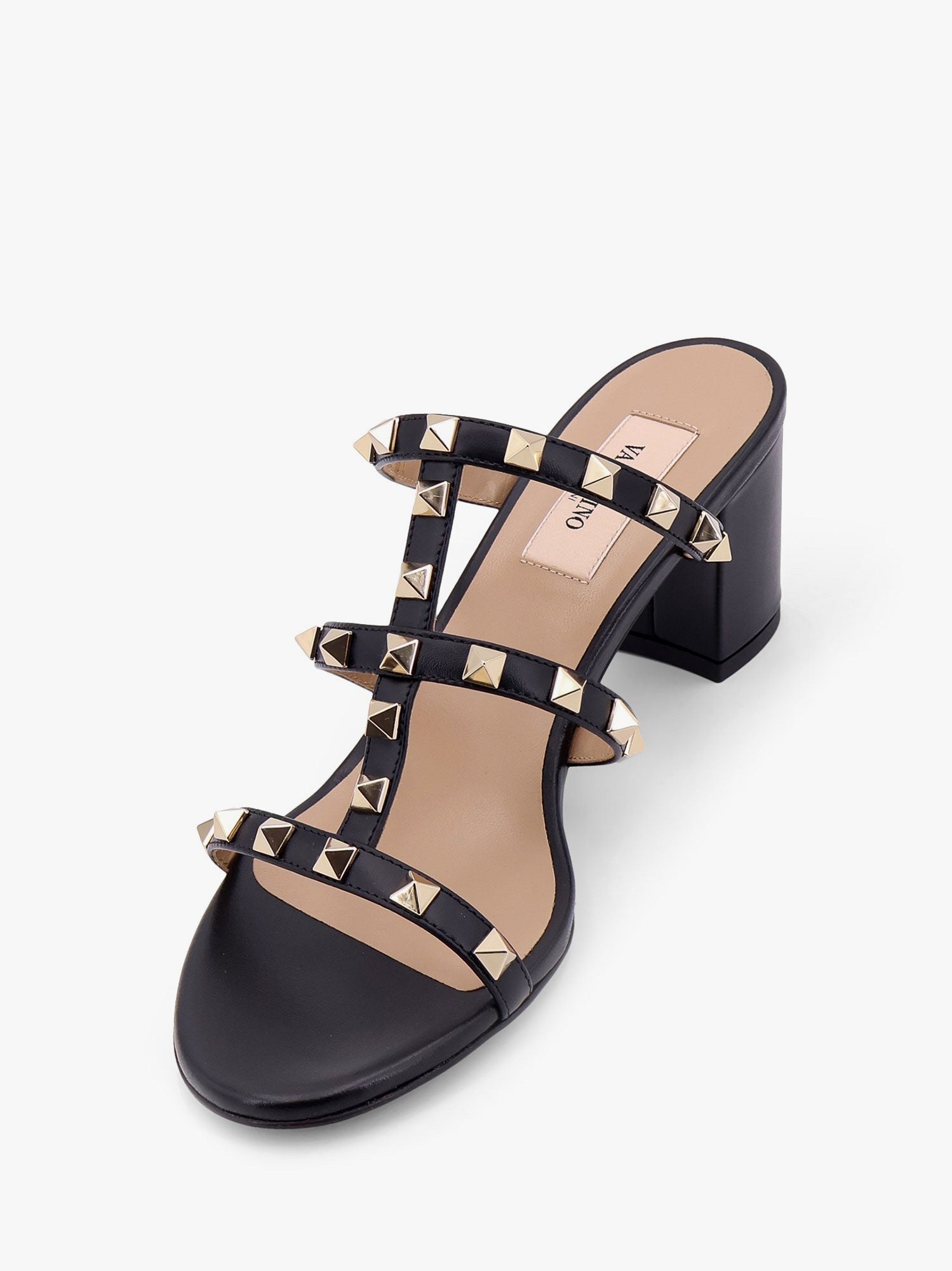 Valentino Women's Rockstuds Leather Sandals Black