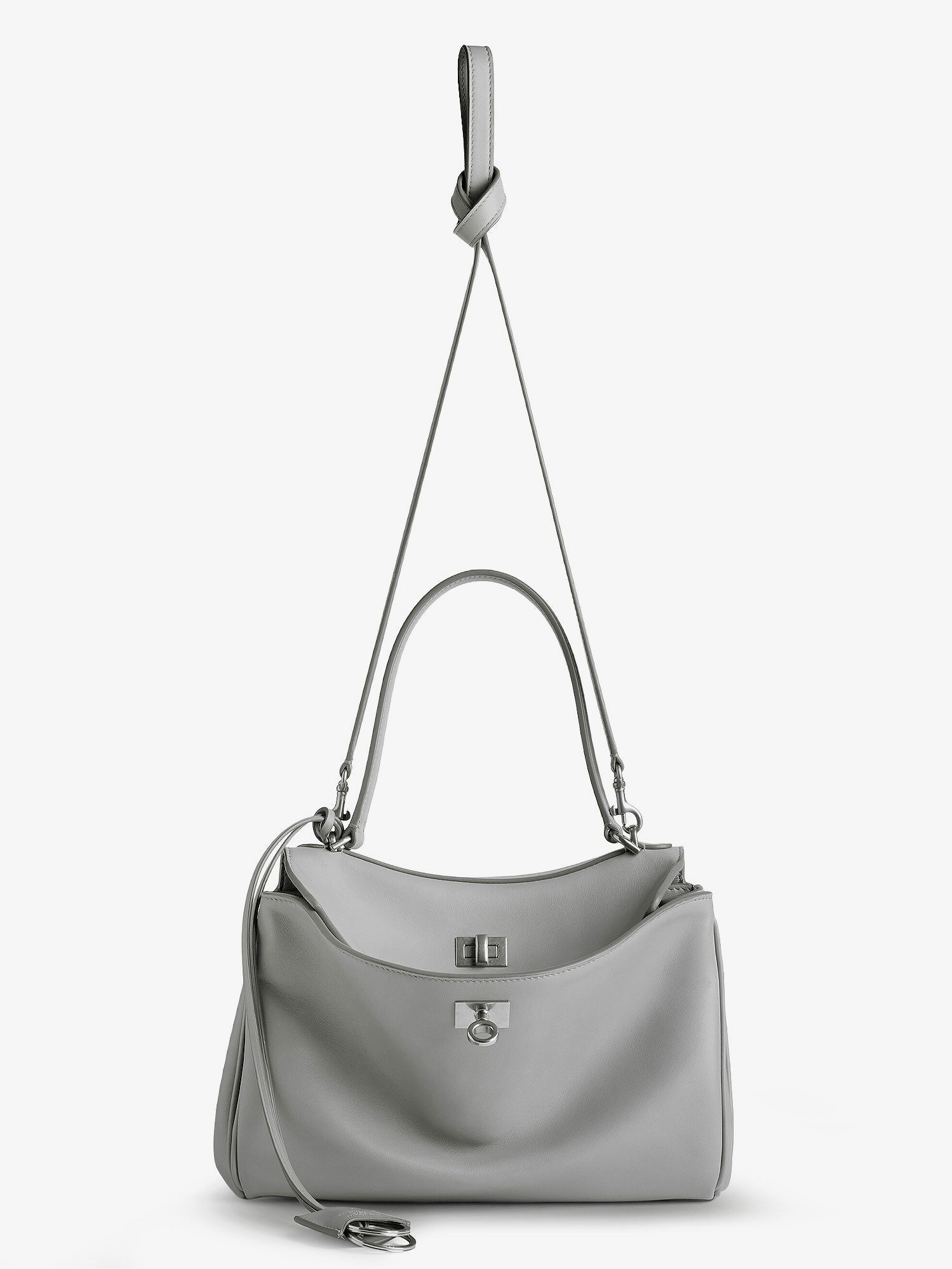 Balenciaga Women's Rodeo Leather Crossbody Bag Grey