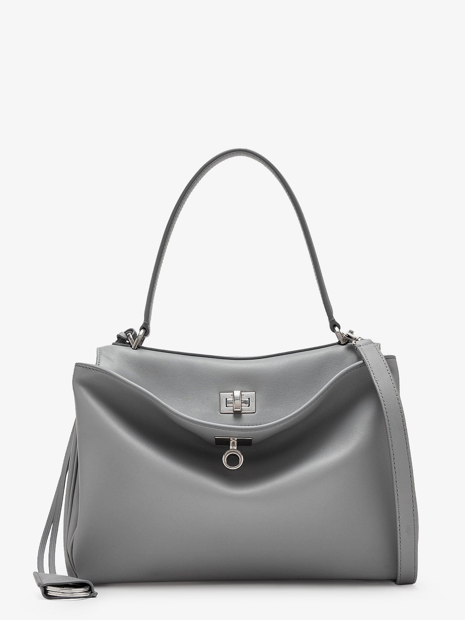 Balenciaga Women's Rodeo Leather Crossbody Bag Grey