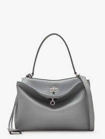 Balenciaga Women's Rodeo Leather Crossbody Bag Grey
