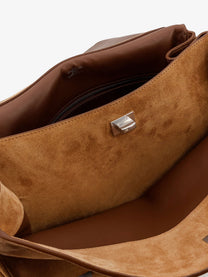 Balenciaga Women's Rodeo Suede Shoulder Bag Beige