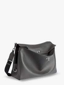 Balenciaga Men's Rodeo Messenger Leather Crossbody Bag Grey
