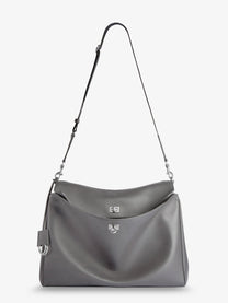 Balenciaga Men's Rodeo Messenger Leather Crossbody Bag Grey