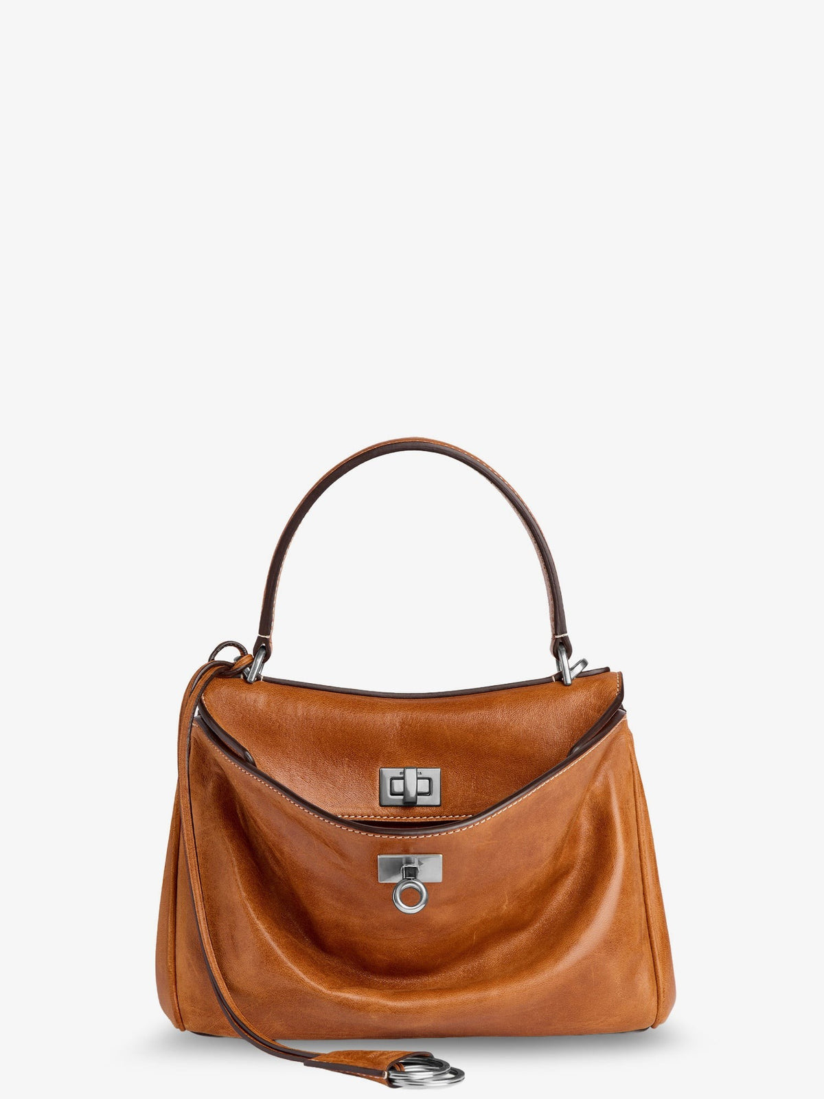 Balenciaga Women's Rodeo Mini Leather Handbag Beige