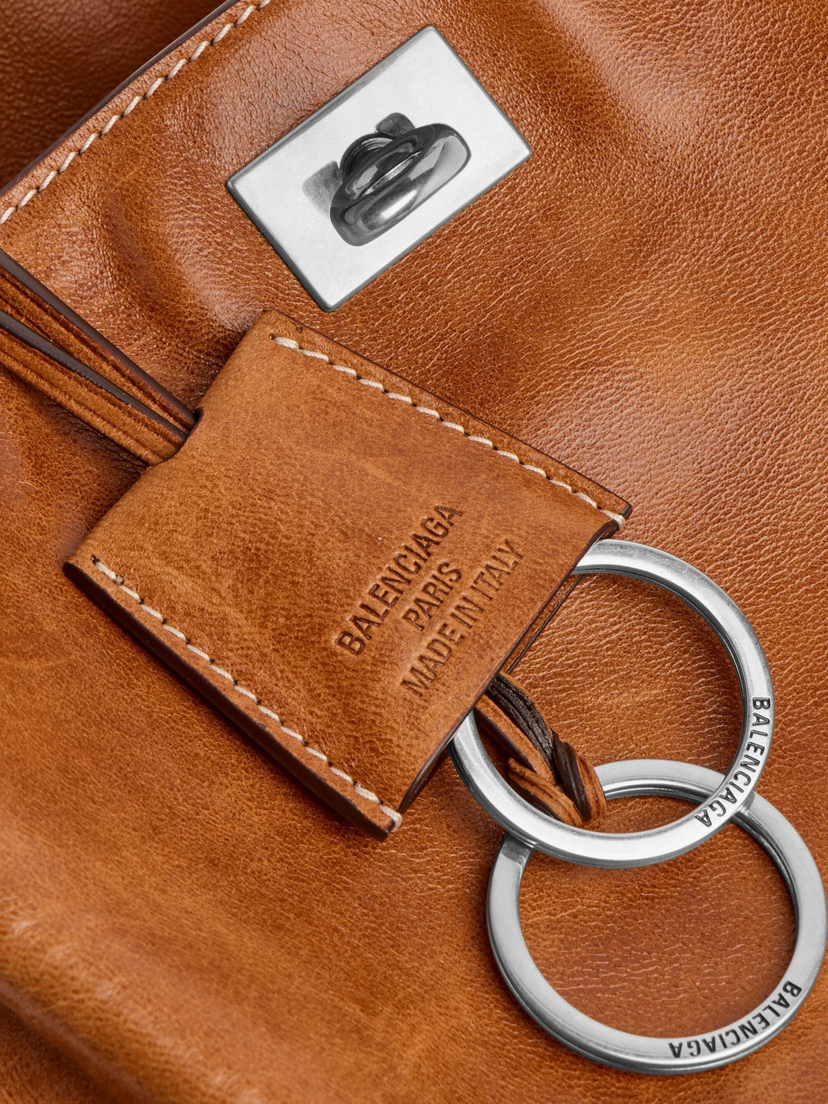 Balenciaga Women's Rodeo Mini Leather Handbag Beige