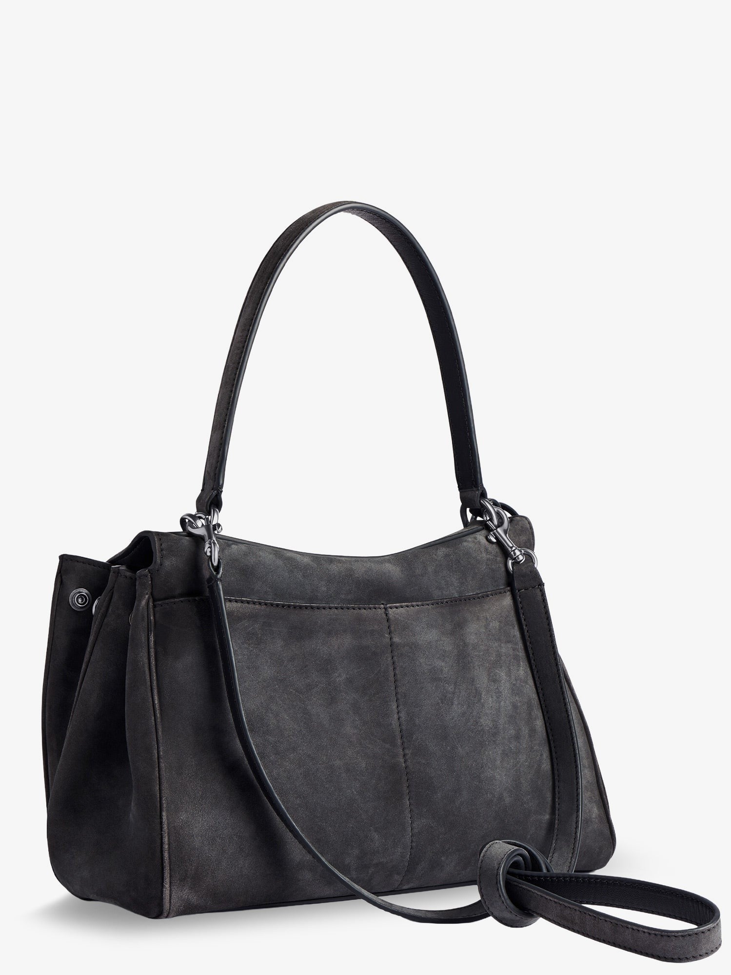 Balenciaga Women's Rodeo Suede Crossbody Bag Grey