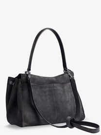 Balenciaga Women's Rodeo Suede Crossbody Bag Grey
