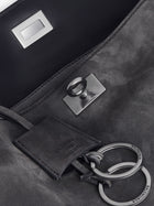 Balenciaga Women's Rodeo Suede Crossbody Bag Grey, view 5