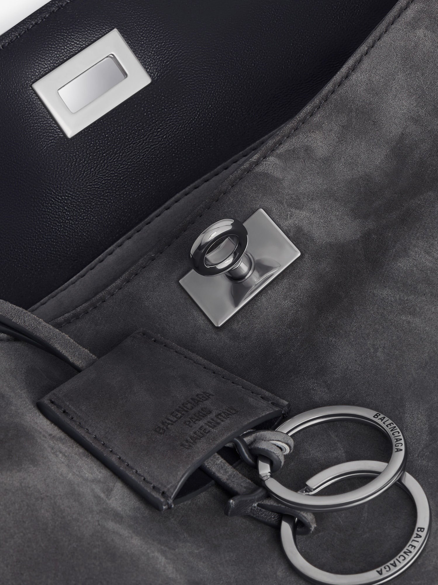 Balenciaga Women's Rodeo Suede Crossbody Bag Grey