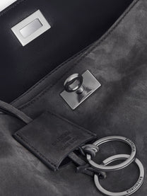 Balenciaga Women's Rodeo Suede Crossbody Bag Grey