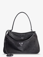 Balenciaga Women's Rodeo Suede Crossbody Bag Grey