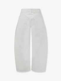 ALAÏA Women's Rodeo White Denim Trousers White