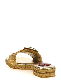 ROGER VIVIER - ROGER VIVIER - Raffia jewel sandals - Women’s Shoes