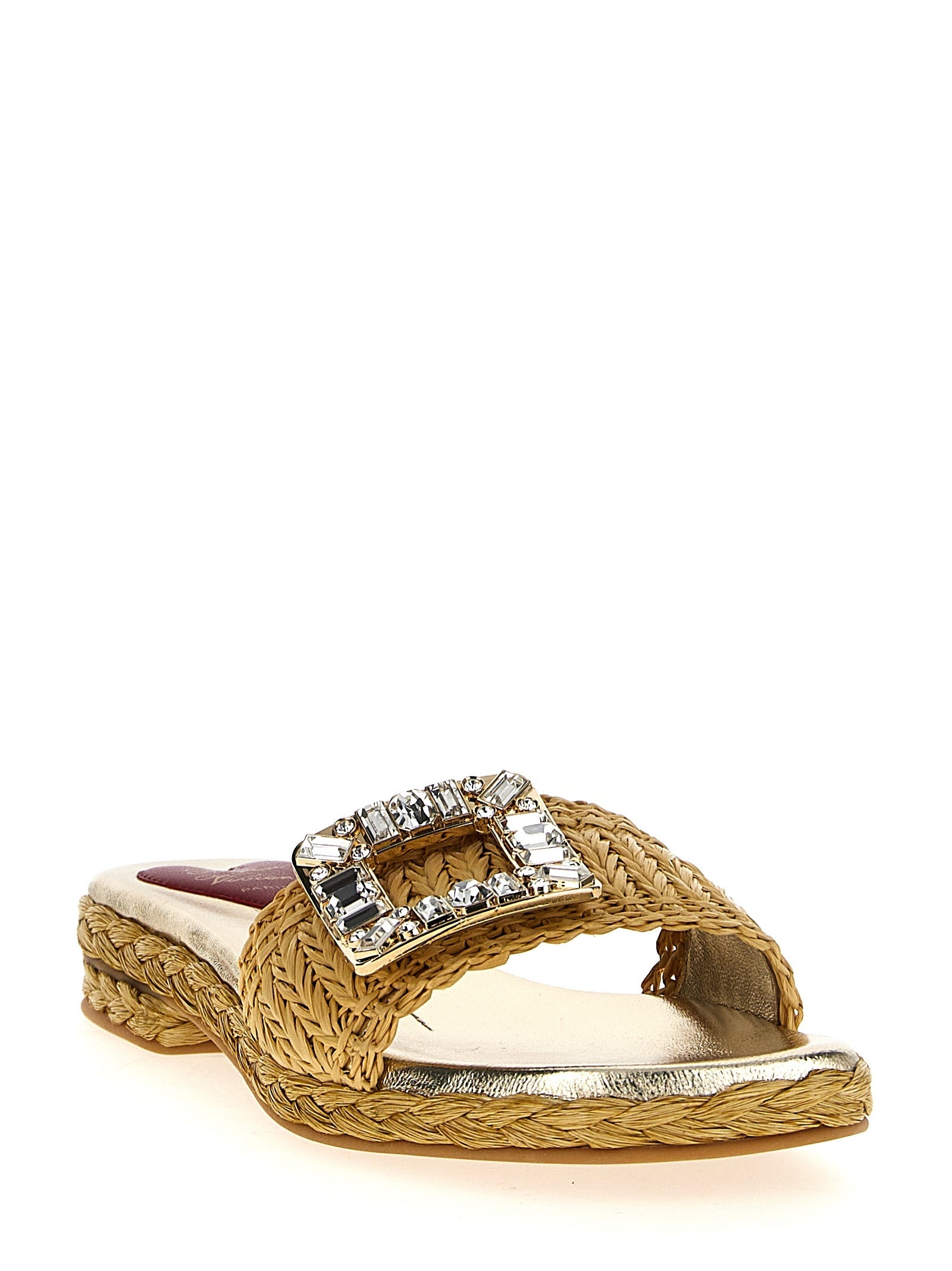 ROGER VIVIER - ROGER VIVIER - Raffia jewel sandals - Women’s Shoes