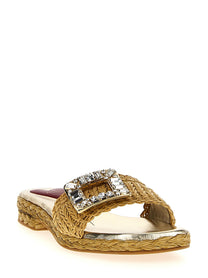 ROGER VIVIER - ROGER VIVIER - Raffia jewel sandals - Women’s Shoes