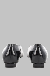 Roger Vivier women’s ballerina Belle Vivier in Vernice black featuring black patent leather flats with low block heels